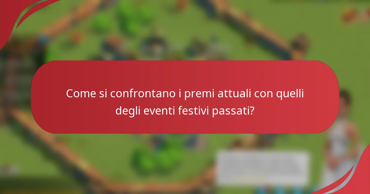 Come si confrontano i premi attuali con quelli degli eventi festivi passati?