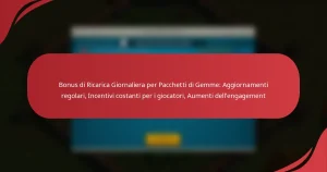 Bonus di Ricarica Giornaliera per Pacchetti di Gemme: Aggiornamenti regolari, Incentivi costanti per i giocatori, Aumenti dell’engagement