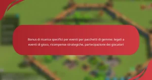 Bonus di ricarica specifici per eventi per pacchetti di gemme: legati a eventi di gioco, ricompense strategiche, partecipazione dei giocatori
